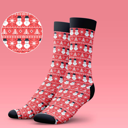 Snowman Pixels Socks