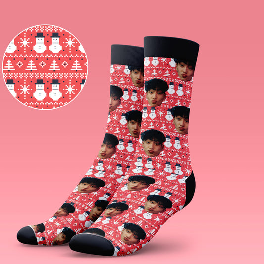 Snowman Pixels Socks